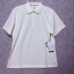 Oobe Hydrovent Polo Shirt Women Large Ivory New Quarter Zip Performance